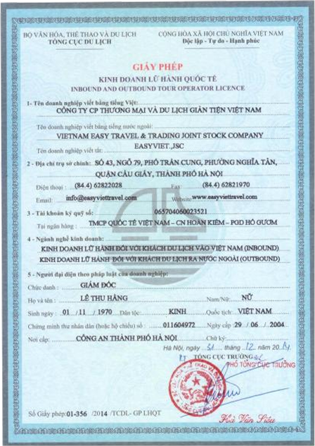 Giấy phép kinh doanh lữ hành quốc tế